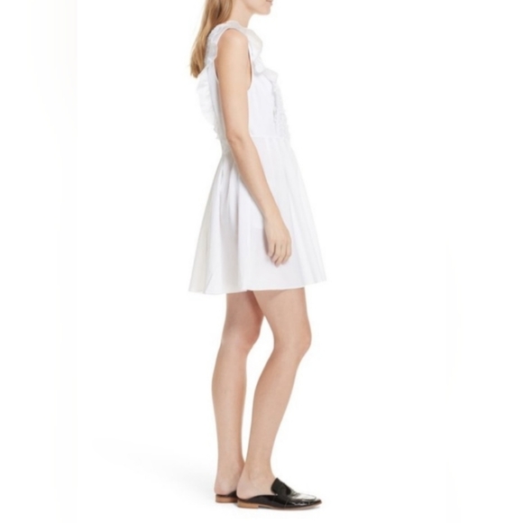 Free People Women Half Moon Crochet Ruffle Embroidered Dress In White - Picture 2 of 8